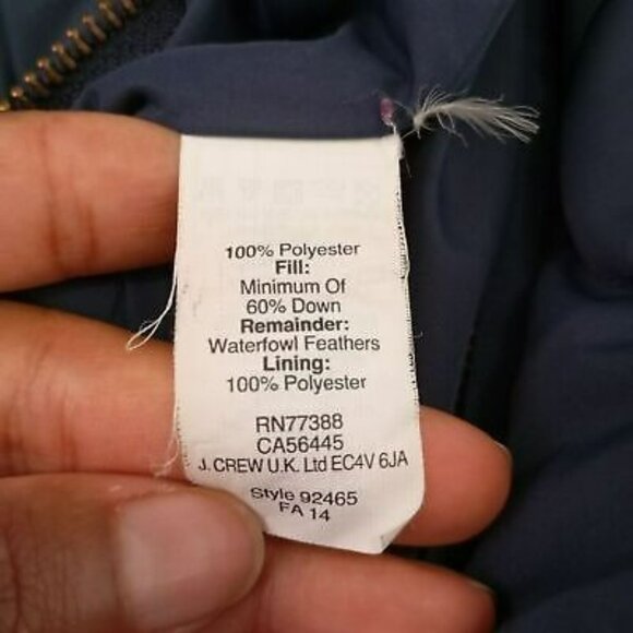 J.Crew Quilted Down Vest With Gold Zipper M Navy Blue - Picture 3 of 9